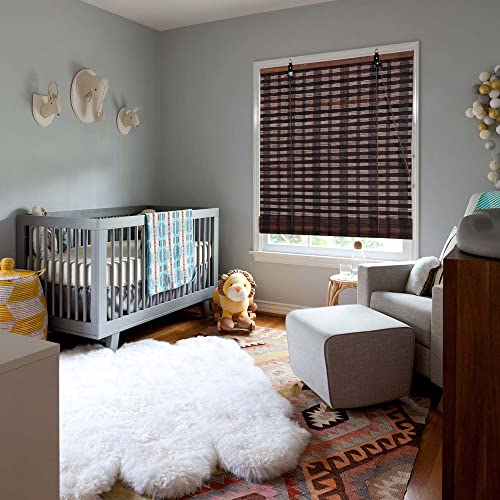 Bamboo Roman Window Blinds Sun Shades, Light Filtering Roller Shades,Any Size 24-72 Wide and 72 High (Dark Brown, 24 * 72)