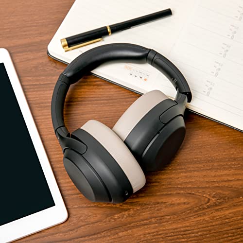 WC Wicked Cushions Extra Thick Earpads for Sony WH1000XM4 Headphones - Soft PU Leather Cushions, Luxurious Noise Isolating Memory Foam, Added Thickness Without Disabling On/Off Sensor | Beige