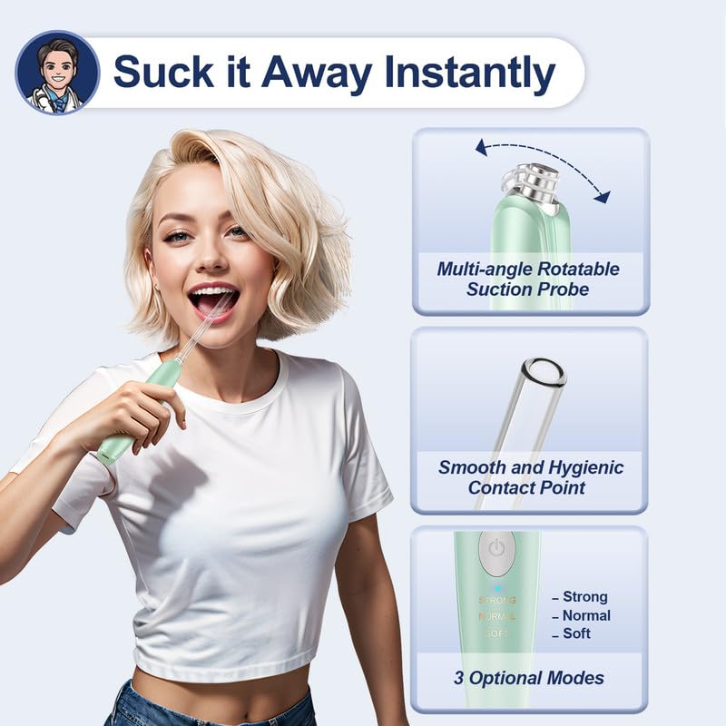 Tonsil Stone Remover Vacuum Electronic Tonsil Stone Removal Kit Instant Suction Tool Oral Irrigator Tonsil Stones Syringe Tongue Depressor 5X Magnifying Mirror 3 Modes Easy to Use