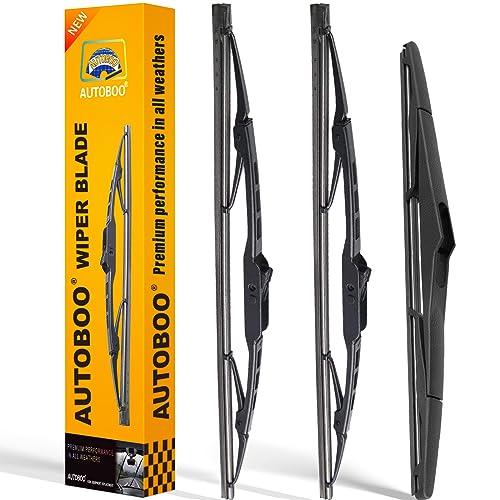 AUTOBOO 26"+18" Windshield Wipers with 16" Rear Wiper Blade Replacement for toyota prius 2004 2005 2006 2007 2008 2009 -Original Factory Quality (Pack of 3)