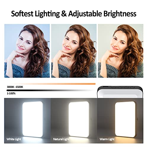 Rechargeable Selfie Light & Phone Light Clip for iPhone - Phone LED Light with Adjustable Brightness, Perfect for Selfies, Makeup, TikTok, Live Streaming & Video Conferencing Black