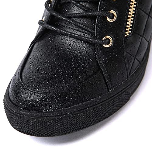 GLOBALWIN Women's Ankle Boots Black Wedge Sneakers For Women 5.5M