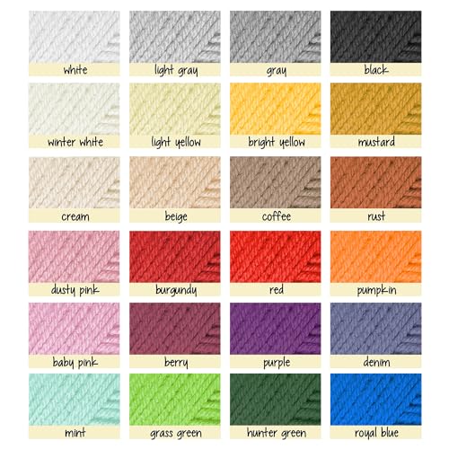 Acrylic Yarn for Crocheting & Knitting - Crochet Yarn for Crocheting, Knitting Yarn, Soft Yarn for Crocheting, 3 Pack of 370 Yds Yarn for Knitting & Amigurumi, Medium Worsted Weight Yarn 4, Denim Blue