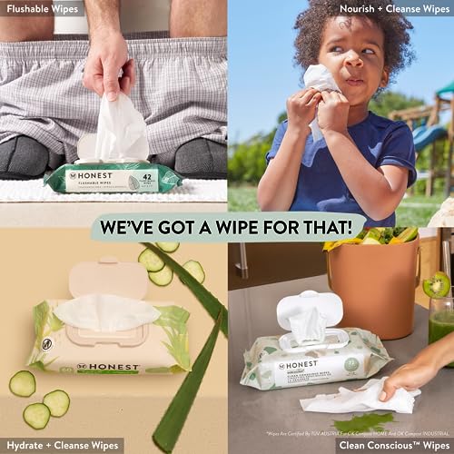 The Honest Company Plant-Based Snot Removing Wipes | Soothing Nose + Face Wipes with Aloe | Hypoallergenic for Sensitive Skin, EWG Verified | Fragrance Free, 30 Count