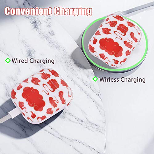 OLEBAND Airpod Case Cover with Keychain and Cute Skin,Hard and Shockproof Ipods Case Cover for Women and Girls,Accessory Sets Air pod 2 and 1(Cow)