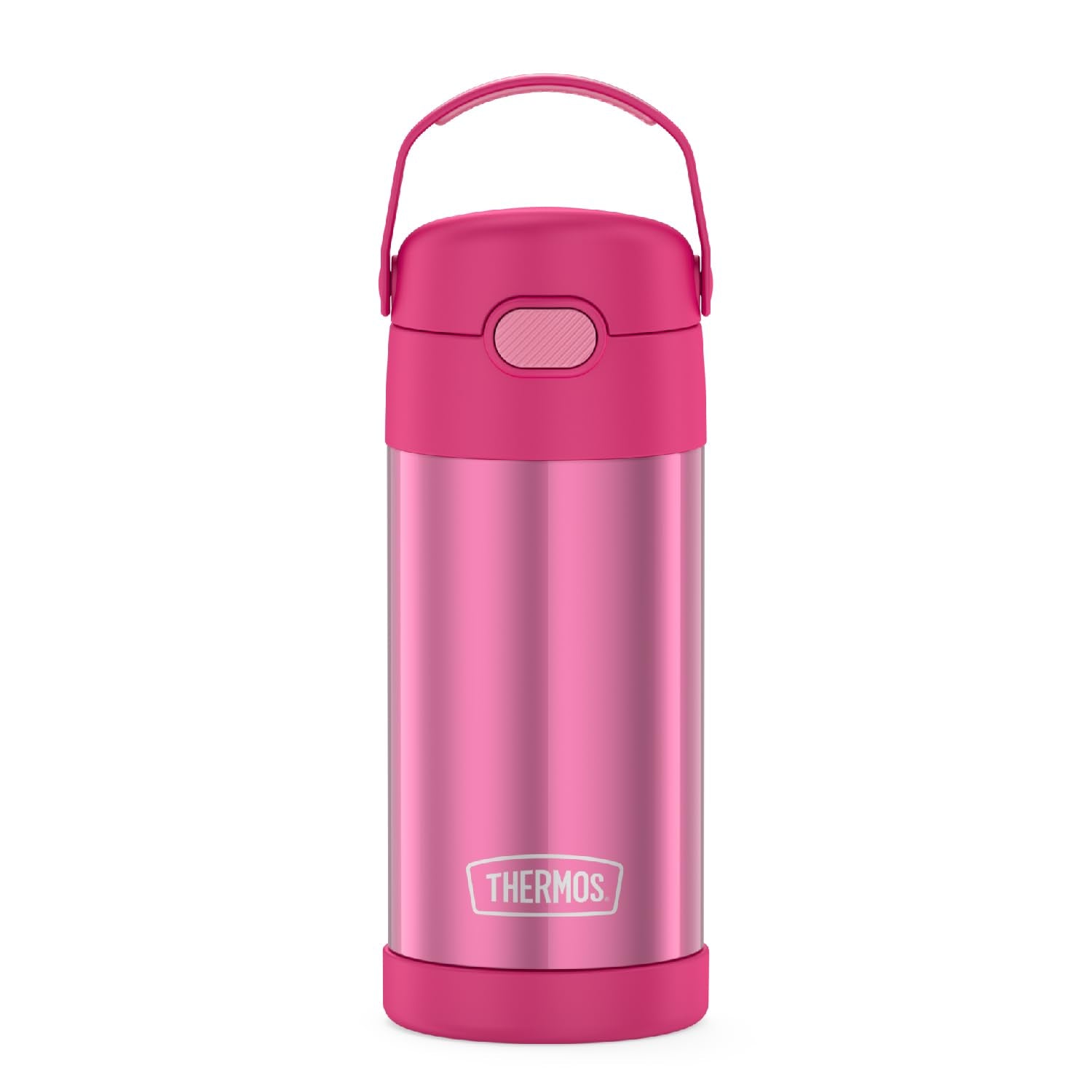 THERMOS FUNTAINER Water Bottle with Straw - 12 Ounce, Pink - Kids Stainless Steel Vacuum Insulated Water Bottle with Lid