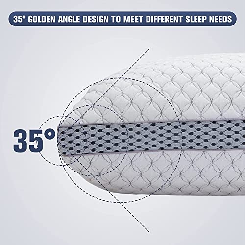 LBRO2M 3 Layer Adjustable King Size Bed Pillows, Adjust Firmness & Loft,Memory Foam Cooling Pillow with Cool Cover (King)