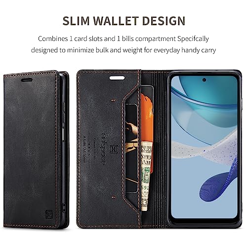 HAII Case for Moto G 5G 2023,PU Leather Folio Flip Wallet Case with Card Holster Stand Kickstand Magnetic Closure Shockproof Phone Cover for Motorola Moto G 5G 2023 (Black)