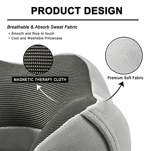 urnexttour Neck Pillow Airplane-2 Pack Memory Foam Travel Pillow, Soft & Support Travel Neck Pillow for Travelling, Sleeping Rest, Car, Train and Home Use (Black&Grey)