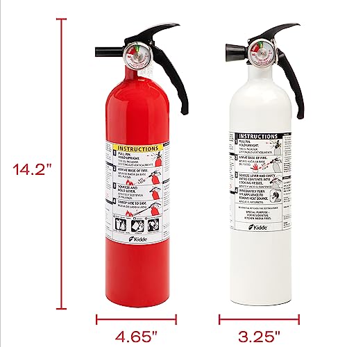 Kidde Kitchen Fire Extinguishers for Home & Office Use, 2 Pack: One 1-A:10-B:C and One Specialty Kitchen Extinguisher, Wall Mount & Strap Brackets Included