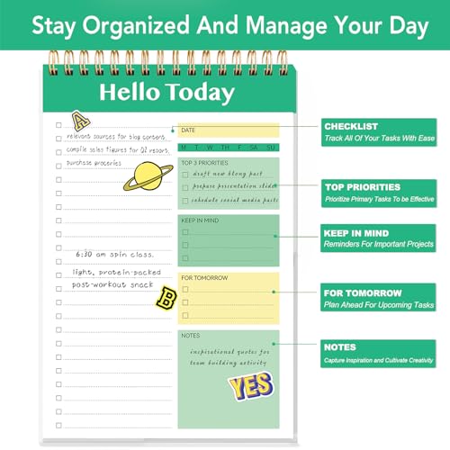 To Do List Notepad, To Do List Notebook for Work with 52 Sheets and Checklists, Organizer for Tasks & Goal Planning，Perfect for Enhanced Productivity and Goal Achievement-Blue