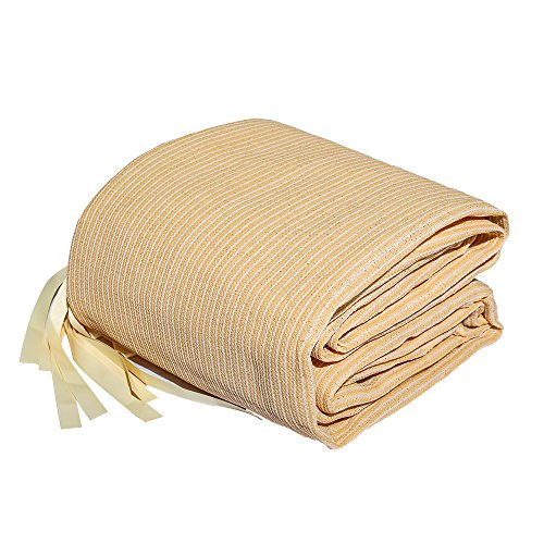 Shatex Shade Panel 10' x 18' Block 90% of Sunlight with Ready-tie up Ribbon for Pergola Gazebo Porch, Wheat