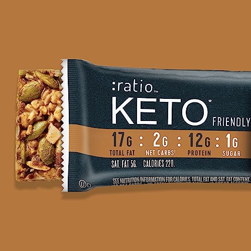 :ratio KETO Friendly Crunchy Bars, Coconut Almond, Gluten Free Snack, 4 ct