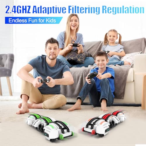 BAZADER RC Car with LED Lights - Remote Control Car Snakes 360° Roll Toy, Birthday for Kids Age 7 8 9 10 11+ Year Old, 2 Batteries 60+min, Indoor/Outdoor Toy for 6-12 yr Teen Boys