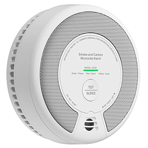 X-Sense 2-in-1 Smoke and Carbon Monoxide Detector Alarm (Not Hardwired), 10-Year Battery-Operated Dual Sensor Fire & CO Alarm, SC06, 1-Pack