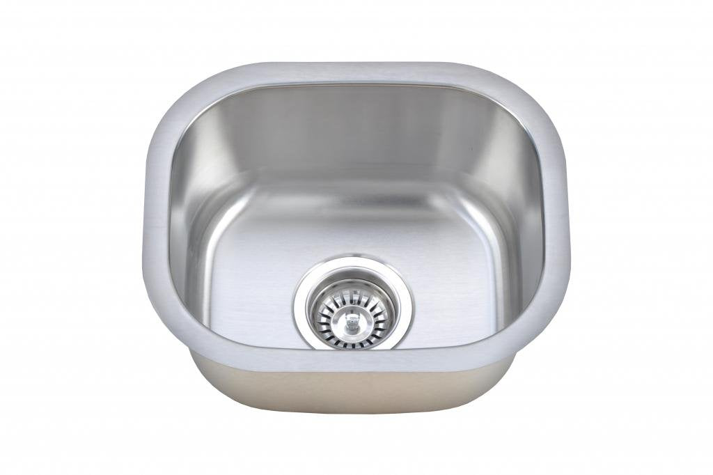 Wells 18 Gauge Single Bowl Undermount Stainless Steel Bar Sink Package