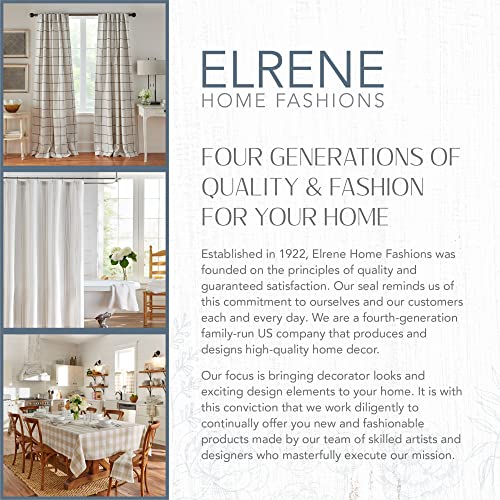 Elrene Home Fashions Highland Stripe Indoor/Outdoor Curtain Panel, 50 inches X 84 inches, Gray