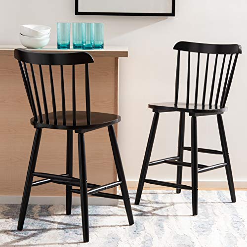 Safavieh Home Collection Galena Spindle Back Black Counter 24-inch Stool (Set of 2)