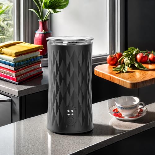 BEICHEN Milk Frother and Steamer, 4-in-1 Milk Foamer Frother for Coffee Automatic Hot and Cold Foam Stainless Steel Maker with 2 Whisks for Latte Cappuccinos, Macchiato, Hot Chocolate Milk (White)