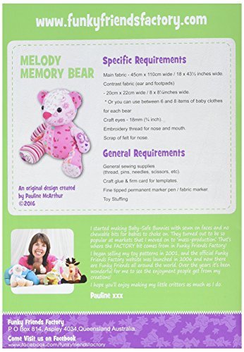 Funky Friends Factory Melody Memory Bear Sewing Pattern