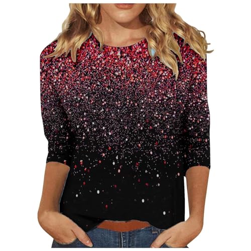 Liquidation Returns,Amazon Haul Items Under 20,Sequin 3/4 Sleeve Tops for Women,Deals Under 20 Dollars,Holiday Sequin Top,Winter Sales Clearance,Crewneck Tees for Women,Clearance Sweaters