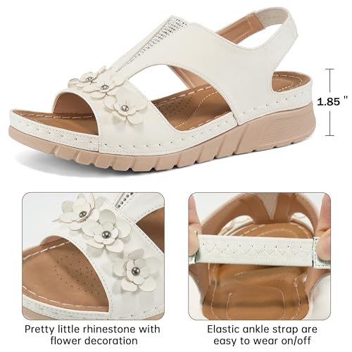 HARENCE Wedge Sandals for Women Dressy: Comfortable Walking Platform Sandals Casual Summer Open Toe Beach Shoes