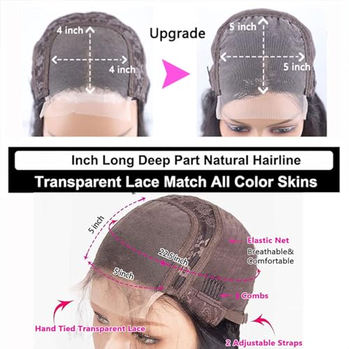 htsly Highlight Ombre Lace Front Wig Human Hair Pre Plucked 13x6 HD Honey Blonde Water Wave Lace Front Wigs for Black Women 4/27 Colored Wet Wavy Deep Curly Glueless Frontal Wigs Human Hair 32inch