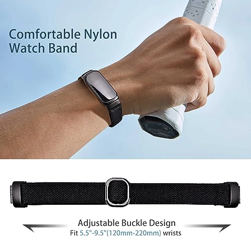 Sunnyson 3 Pack Stretchy Nylon Bands Compatible with Fitbit Inspire 3,Soft Loop Straps Replacement Wristband for Fitbit Inspire 3 Tracker Smart Watch for Women Men