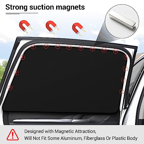 ZATOOTO 2 Pcs Rear Window Covers - Car Side Window Sun Shades - Privacy Magnetic Reflected Sunlight Protection for Baby Child Sleeping