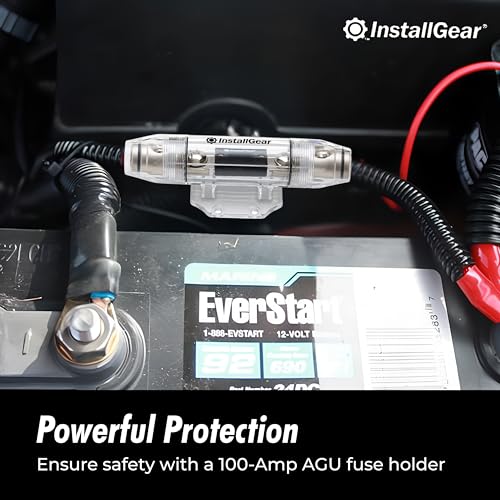 InstallGear 1/0 Gauge AWG In-Line ANL Fuse Holder (100A)