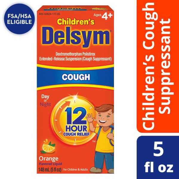 Delsym Adult 12 Hour Cough Relief Orange - 5 Fl Oz (Pack of 2)