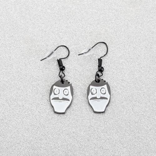 FAADBUK Bob’s Family Merchandise Burgers Earrings Bob Linda Tina Louise Gene Belcher Lover Gift (Bob earring)