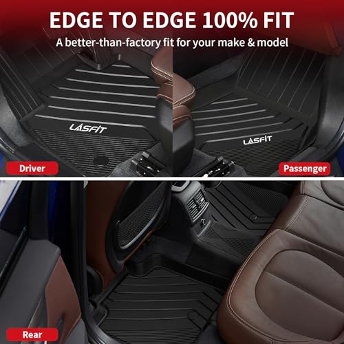 LASFIT Floor Mats & Trunk Mats Fit for BMW X5 New 2019-2024 2025, All Weather Floor Liner TPE All Weather Custom Fit Floor Liner 1st&2nd Row Full Set Car Mats and Cargo Liner, Black