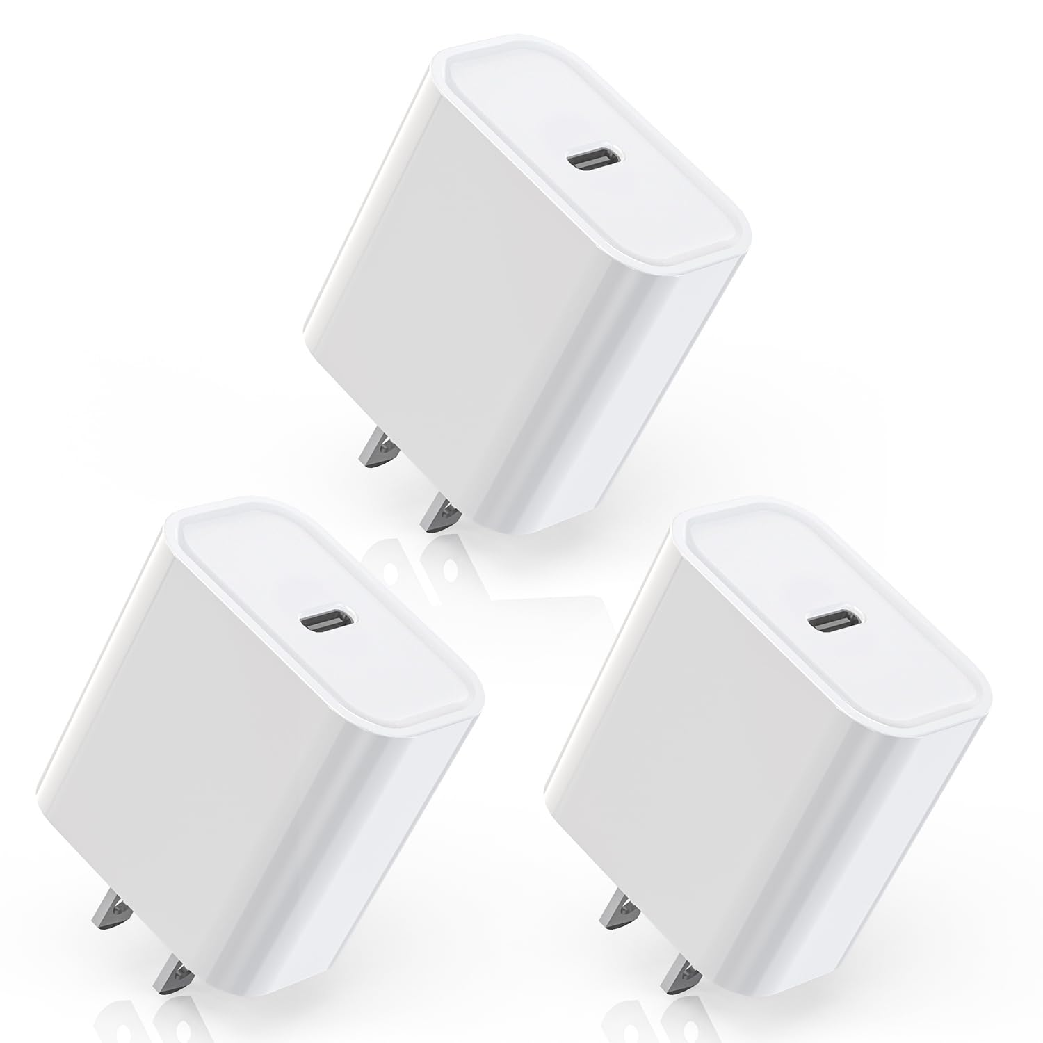 iPhone 16/15 Fast Charger Block,【3Pack】 20W USB C Wall Charger Block Super Fast Charging Block Plug Blocks PD Type C Adapter for iPhone 16 Pro Max/iPhone 15 Plus/14/13/12/11/AirPods/iPad Pro/Air/Mini