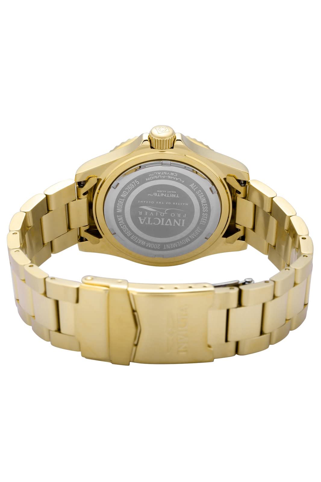 Invicta Men's Pro Diver Quartz Watch with Stainless Steel Strap, Gold, 20 (Model: 26975)