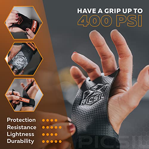 PICSIL RX Grips for Cross Training and Gymnastics, Carbon Fibre Material, Use with Magnesium, Grip on All Surfaces and Bars, Designed for All Athletes