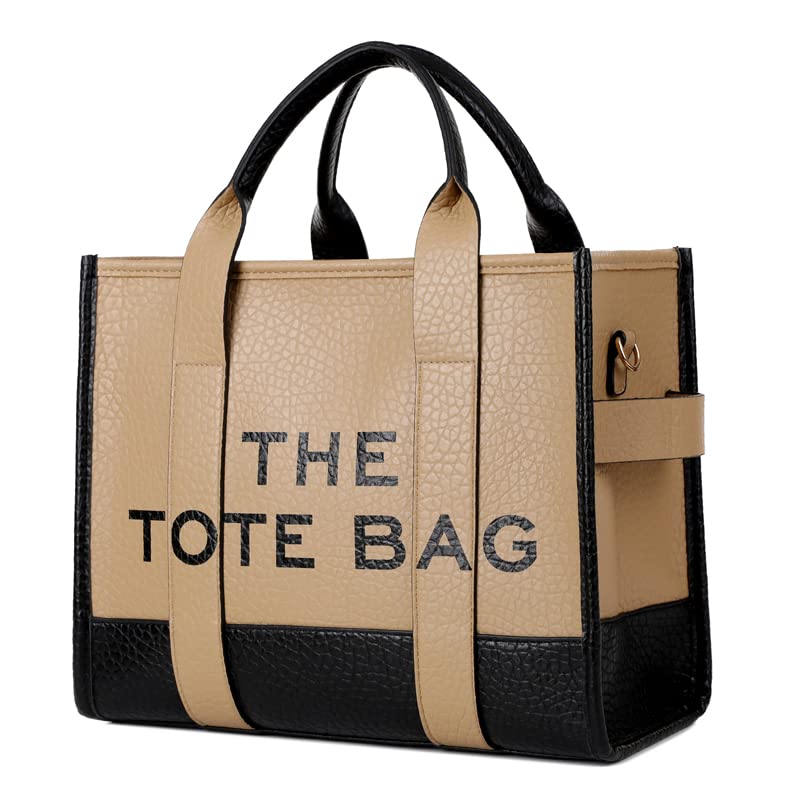 NEGBIU Tote Bag for Women, Large Leather Tote Bag, Shoulder, Crossbody or HandBag for Work, Travel (10.6X13X6.3in)