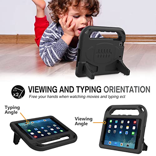 LEDNICEKER Kids Case for iPad Mini 1/2/3/4/5 7.9-inch, Light Weight Shockproof Handle Kickstand Cover for iPad Mini 5th/4th/3rd/2nd/1st Generation, Black