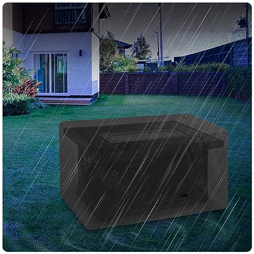 Coverfml Fire Pit Cover, Outdoor Fireplace Cover,Waterproof 600D Outdoor Rectangular Fire Fit Table Cover Deck Box Protector 40*28*22