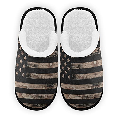 Umidedor Valentines Love Hearts Mens Slippers, Memory Foam Soft Non-Slip Indoor House Slippers Home Shoes For Bedroom Hotel Travel Spa