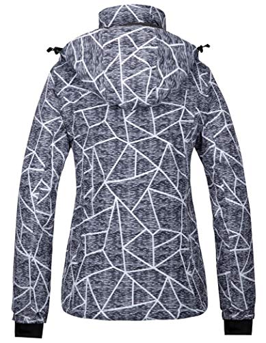 wantdo Women's Mountain Waterproof Ski Jacket Winter Warm Outdoor Snow Coat with Hood Gray S