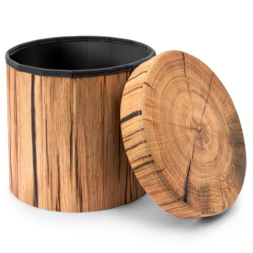 Sorbus Tree Stump Stool, Toy Storage Ottoman 15 Inch Fake tree stumps Log Stool Storage, Artificial Tree Trunk, Perfect Footstool Kids Toy Chest, Rustic Log Cabin Decor Bench, Pedestal, Side End Table