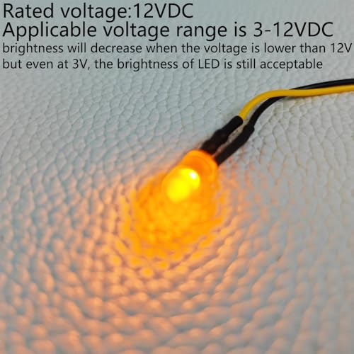 Gebildet 10pcs 6mm 1/4" AC/DC 12-24V LED Metal Indicator Light Waterproof Signal Lamp Pilot Dash Directional Car Truck Boat with Wire