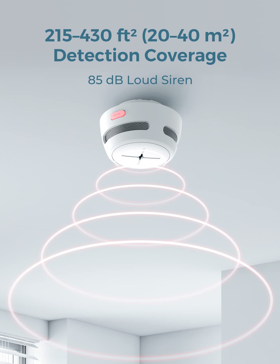 AEGISLINK Smoke Detector 10-Year Battery with Test/Silence Button, Fire Alarm with Photoelectric Sensor, Low Battery Warning, S500 (Independent, 1-Pack)