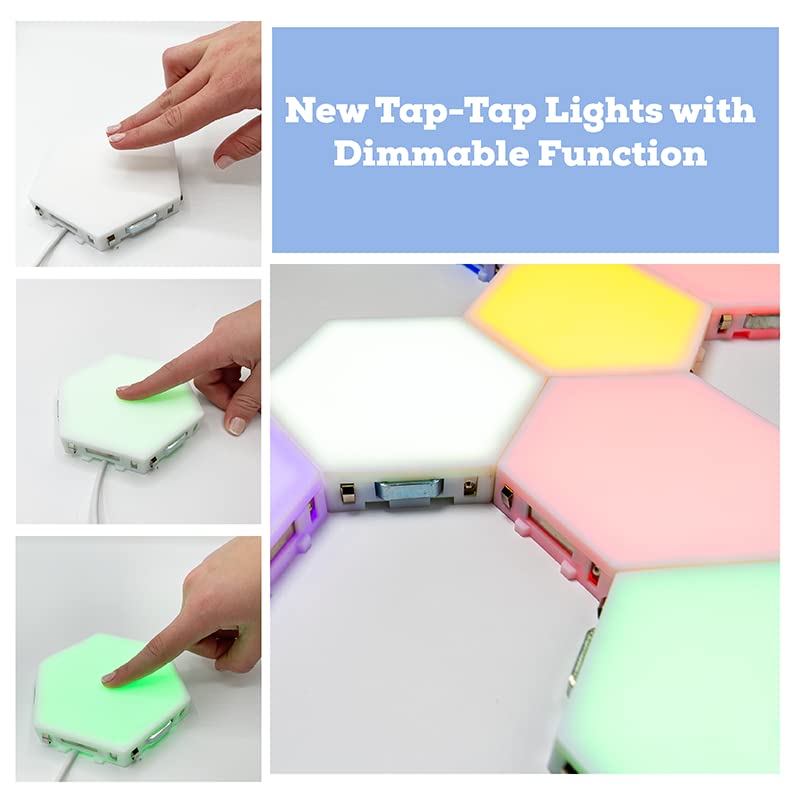 Bright Autism Tap-Tap Touch Sensory Lights – Dimmable Room Lighting for Therapeutic & Educational Play. Visual & Tactile Soothing LED Stimulation. Perfect Addition to Your Child's Bedroom (6pcs)