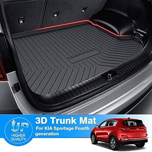 Mixsuper Custom Fit Cargo Liner for 2017-2022 Kia Sportage (Cargo Tray in Upper Deck Position) All Weather Trunk Liner Rear Durable Anti-Slip Cargo Mat Black