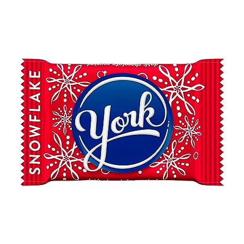 YORK Dark Chocolate Peppermint Patties Snowflakes, Christmas Candy Bag, 9.6 oz