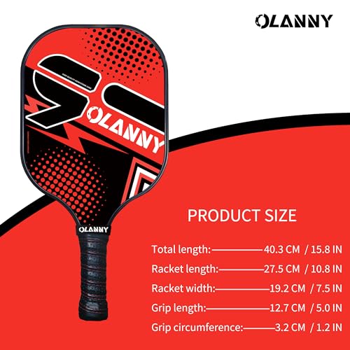 OLANNY Pickleball Paddles Set of 4 Pickleball Rackets Graphite Pickleball Set Polymer Honeycomb CoreLightweight Pickleball Set includes 4 Pickleball Paddles + 4 Balls + 1 Pickleball Bag