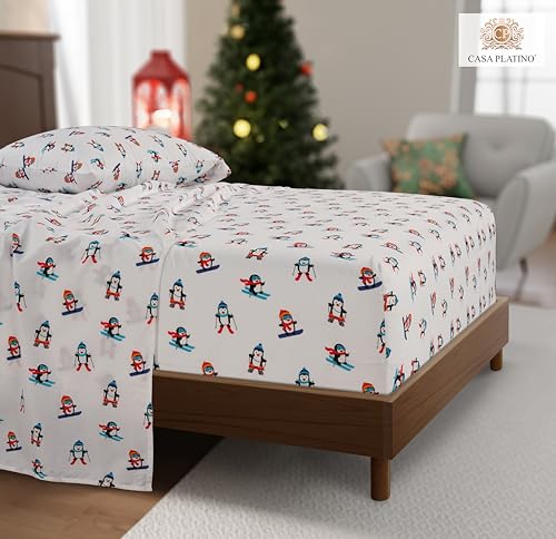 Casa Platino Sheets Twin XL Size Bed Set, Pre-Washed Ultra Soft & Breathable Twin XL Bed Sheets Set, Brushed Microfiber Cooling Sheets, Twin XL Size Sheets Set with Deep Pockets - Vanilla