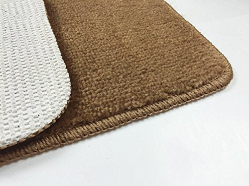 Stair Tread Treads Indoor 7 inch x 24 inch Machine Washable Skid Slip Resistant Carpet Stair Tread Treads Comfy Collection (Set of 2, Red)